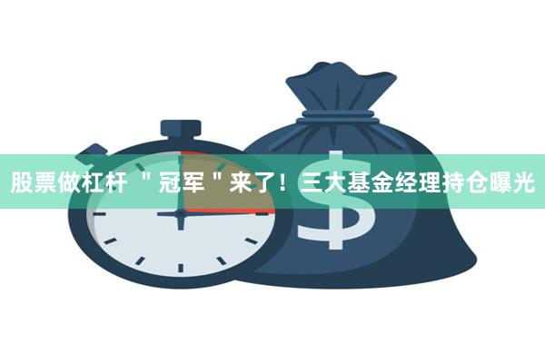 股票做杠杆 ＂冠军＂来了！三大基金经理持仓曝光