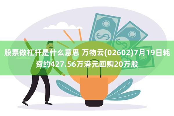 股票做杠杆是什么意思 万物云(02602)7月19日耗资约427.56万港元回购20万股