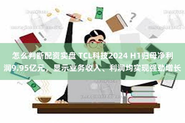 怎么判断配资实盘 TCL科技2024 H1归母净利润9.95亿元，显示业务收入、利润均实现强劲增长