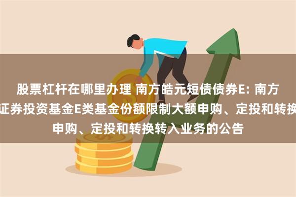 股票杠杆在哪里办理 南方皓元短债债券E: 南方皓元短债债券型证券投资基金E类基金份额限制大额申购、定投和转换转入业务的公告