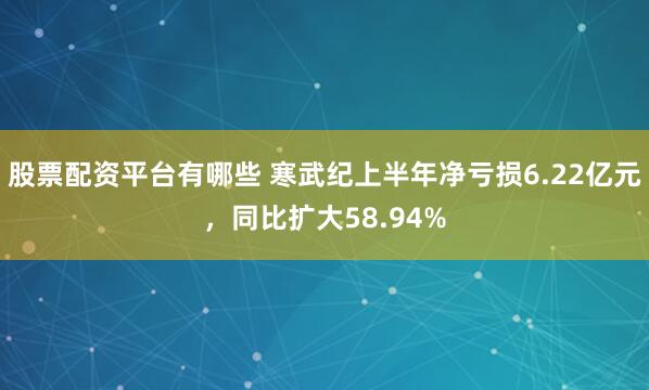 股票配资平台有哪些 寒武纪上半年净亏损6.22亿元，同比扩大58.94%