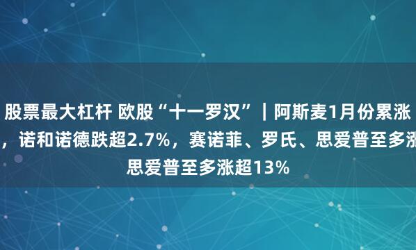 股票最大杠杆 欧股“十一罗汉”｜阿斯麦1月份累涨约6.5%，诺和诺德跌超2.7%，赛诺菲、罗氏、思爱普至多涨超13%