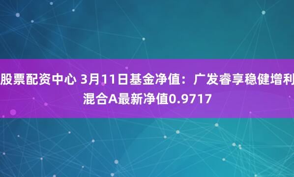 股票配资中心 3月11日基金净值：广发睿享稳健增利混合A最新净值0.9717